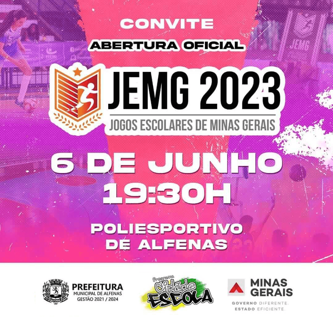 JEMG 2023 - Convite para abertura do evento